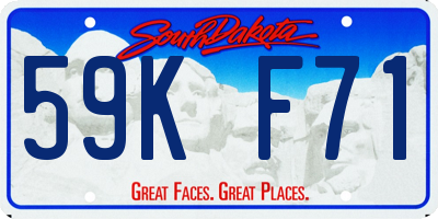 SD license plate 59KF71