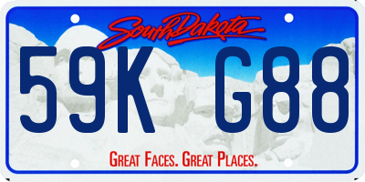 SD license plate 59KG88