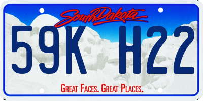 SD license plate 59KH22
