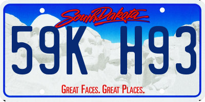SD license plate 59KH93