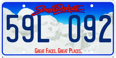 SD license plate 59LO92