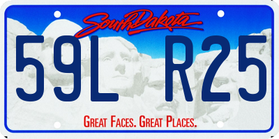 SD license plate 59LR25