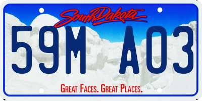 SD license plate 59MA03