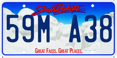 SD license plate 59MA38