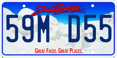 SD license plate 59MD55