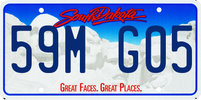 SD license plate 59MG05