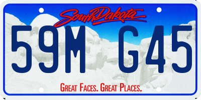SD license plate 59MG45