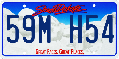 SD license plate 59MH54