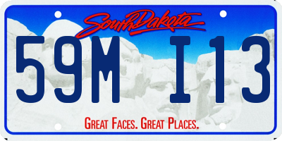 SD license plate 59MI13