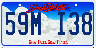 SD license plate 59MI38