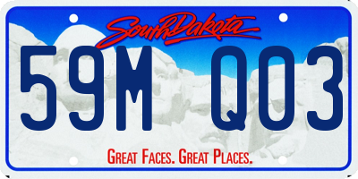 SD license plate 59MQ03