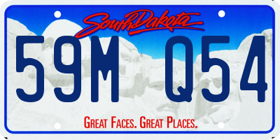 SD license plate 59MQ54