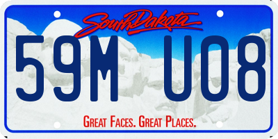 SD license plate 59MU08