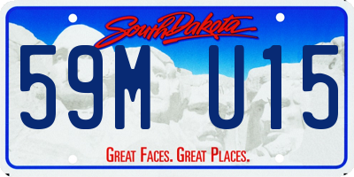 SD license plate 59MU15
