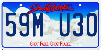 SD license plate 59MU30