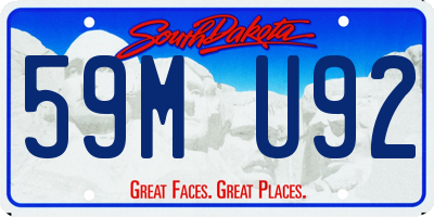 SD license plate 59MU92