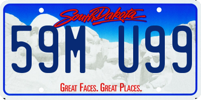 SD license plate 59MU99