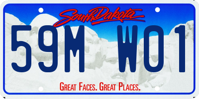 SD license plate 59MW01