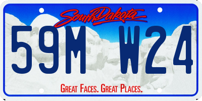 SD license plate 59MW24