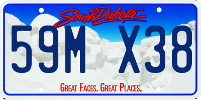 SD license plate 59MX38