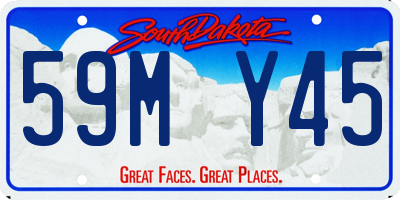 SD license plate 59MY45