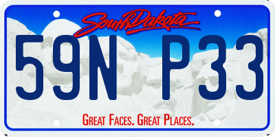 SD license plate 59NP33