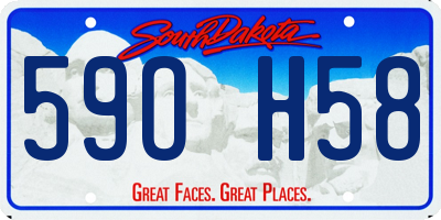 SD license plate 59OH58