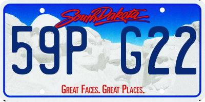 SD license plate 59PG22
