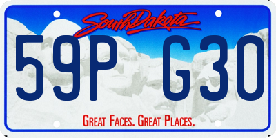 SD license plate 59PG30