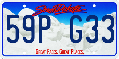 SD license plate 59PG33
