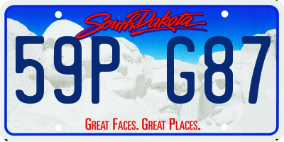 SD license plate 59PG87