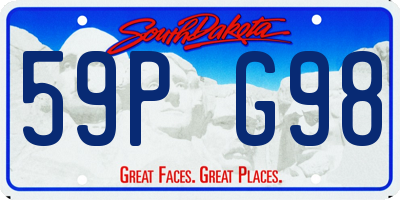 SD license plate 59PG98