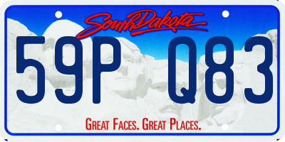 SD license plate 59PQ83