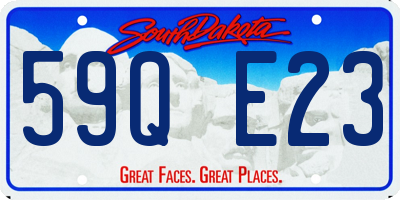SD license plate 59QE23