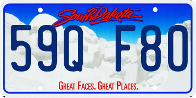 SD license plate 59QF80