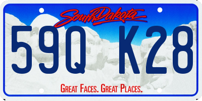 SD license plate 59QK28