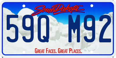 SD license plate 59QM92
