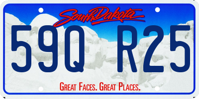 SD license plate 59QR25