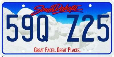 SD license plate 59QZ25