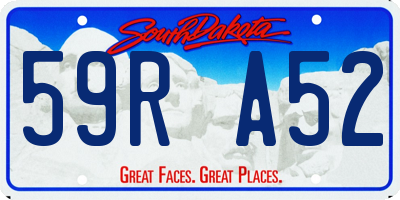 SD license plate 59RA52