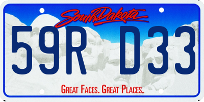 SD license plate 59RD33