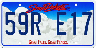 SD license plate 59RE17