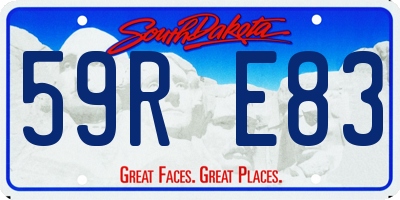 SD license plate 59RE83