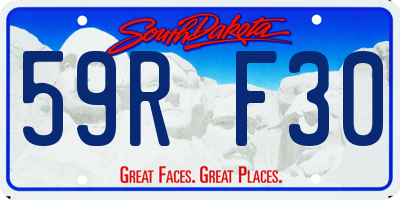 SD license plate 59RF30