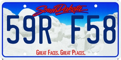 SD license plate 59RF58