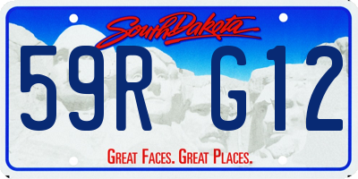 SD license plate 59RG12