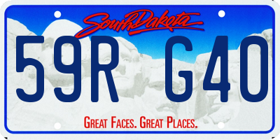 SD license plate 59RG40