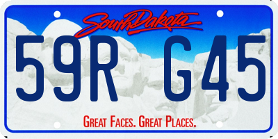SD license plate 59RG45