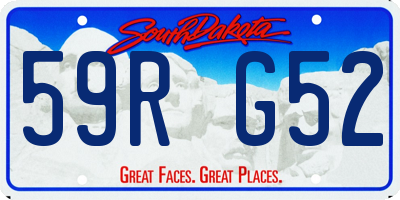 SD license plate 59RG52