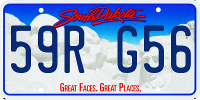SD license plate 59RG56